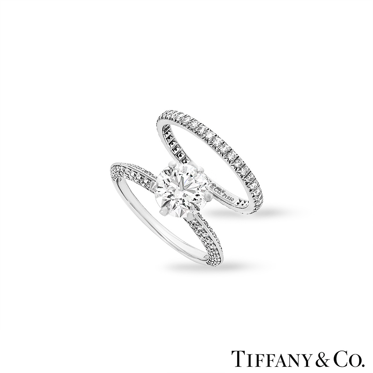 Tiffany & Co. Platinum Diamond Bridal Set 1.60ct F/VVS2 XXX Tiffany & Co. Platinum Diamond Bridal Set 1.60ct F/VVS2 XXX